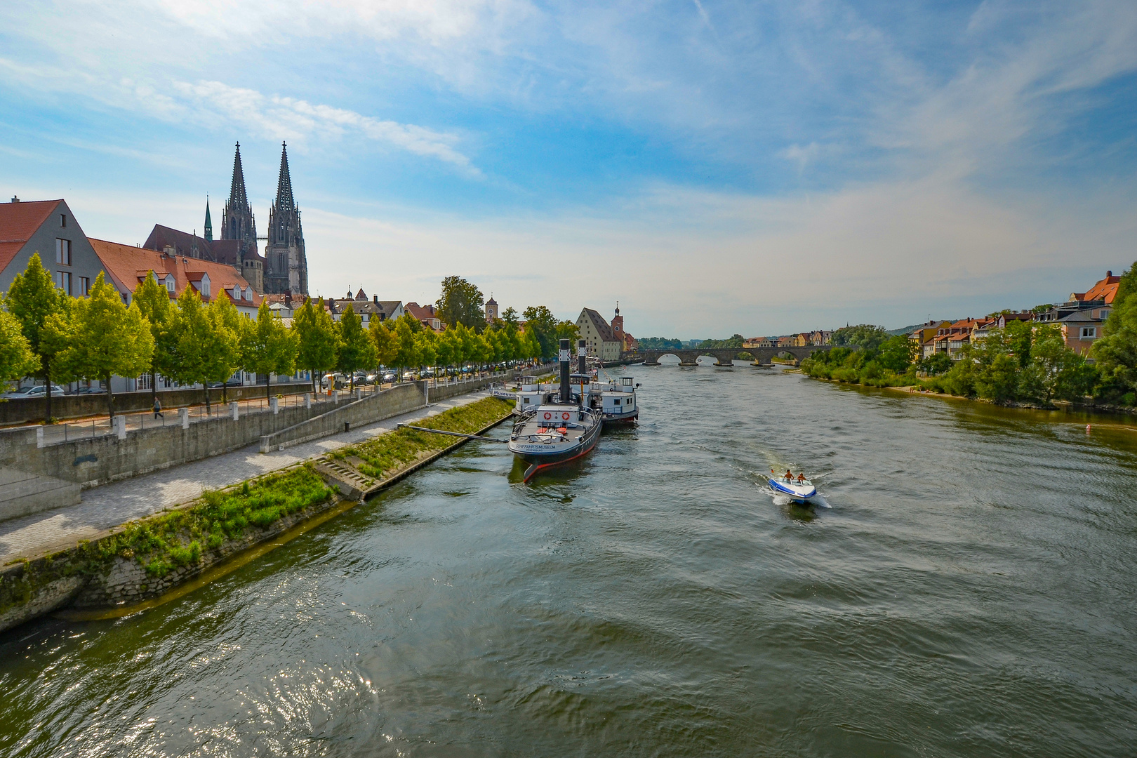 Blick über die Donau zum Dom