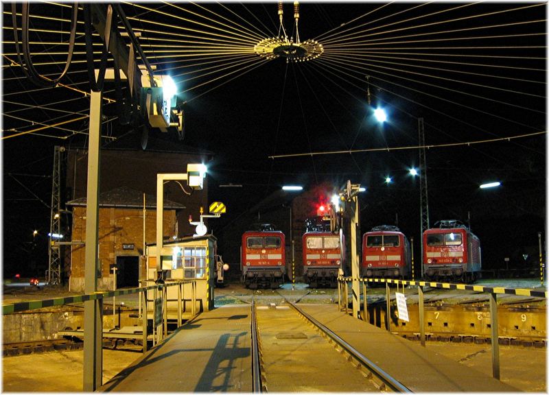 Blick über die Drehscheibe im Bw Würzburg Hbf