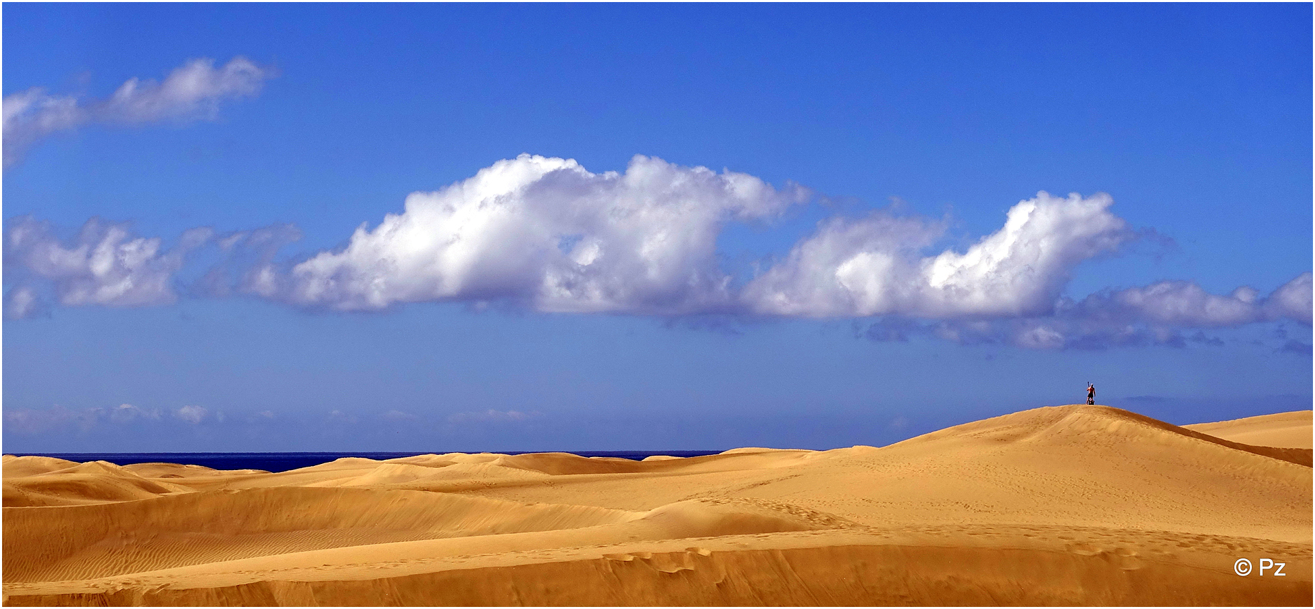 Blick über die Dünen von der Playa del Inglés Gran Canaria ...