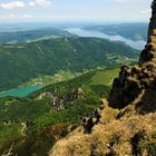 Blick über die Felskante des Schafberg im Salzkammergut