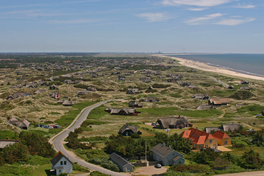 Blick über die Ferienhäuser von Blavand