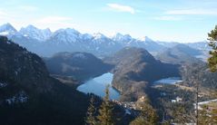 Blick über die Nordalpen bei Füssen im Winter