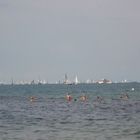 Blick über die Ostsee zur Hanse Sail 2000 in Rostock