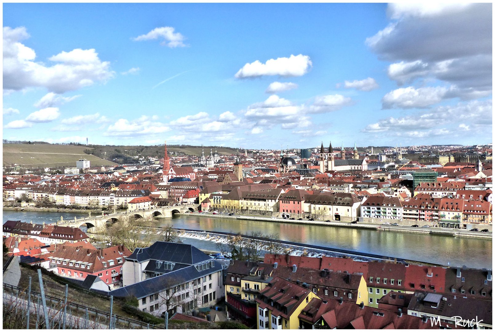 Blick über die Stadt Würzburg ,