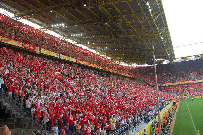 Blick über die Tribüne des Dortmunder WM Stadions