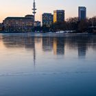 Blick über die zugefrorene Binnenalster