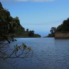 Blick über eine kleinen Stausee