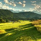 Blick über Gerold auf das Wettersteingebirge