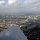 Blick über Hamburg aus von der De Havilland Dove