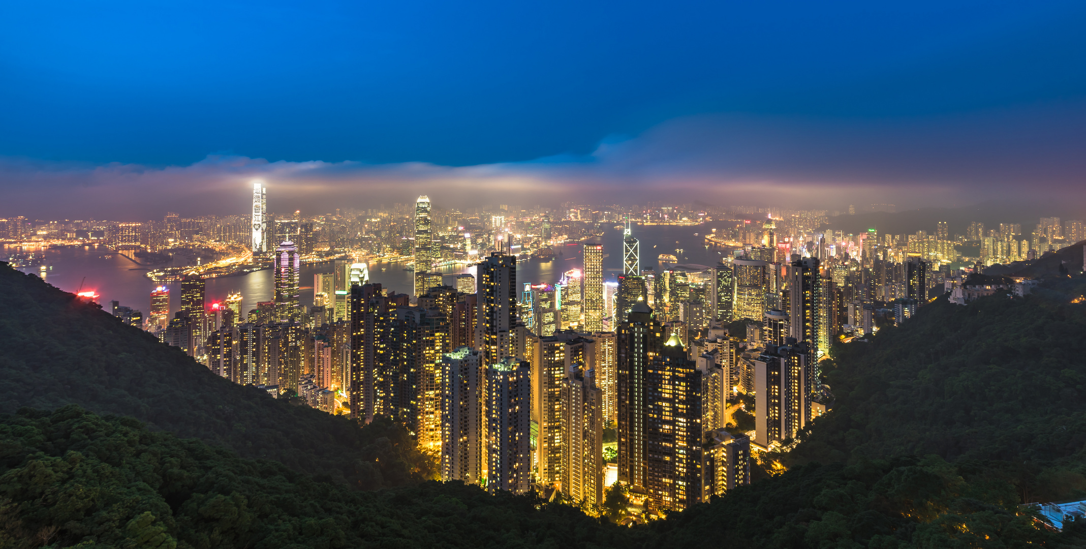 Blick über Hongkong@Night