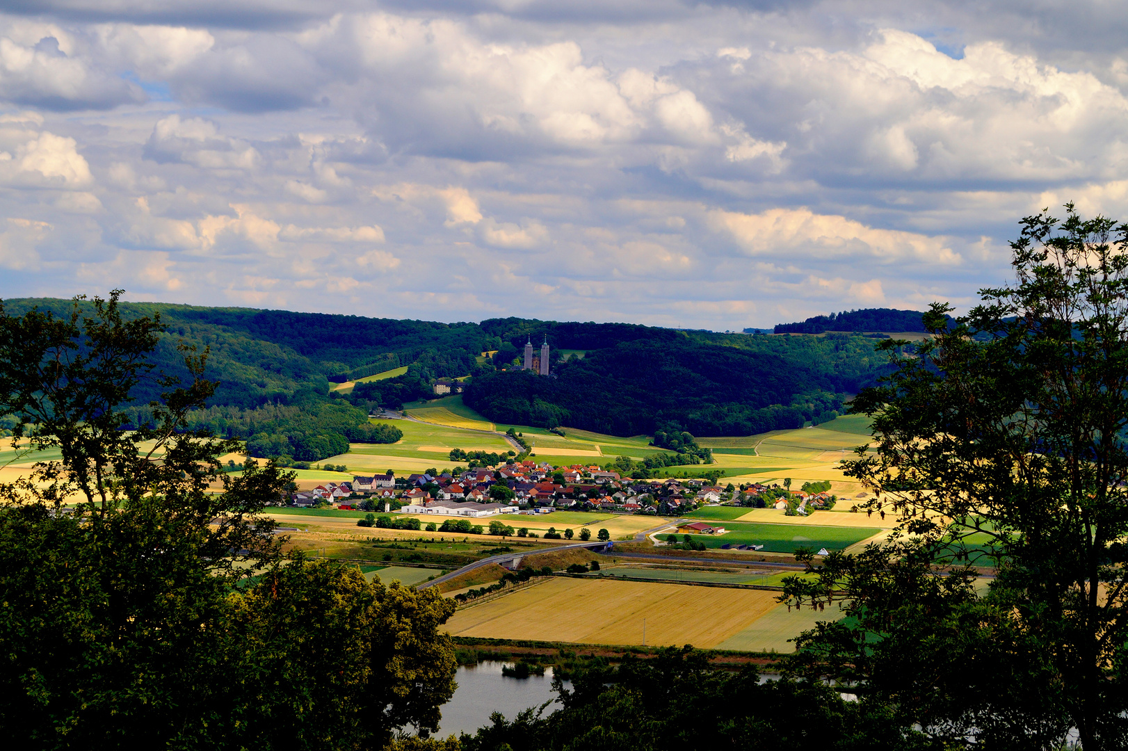 Blick über Kösten nach Vierzehnheiligen