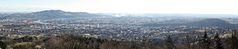 Blick über Linz an einem diesigen Märztag