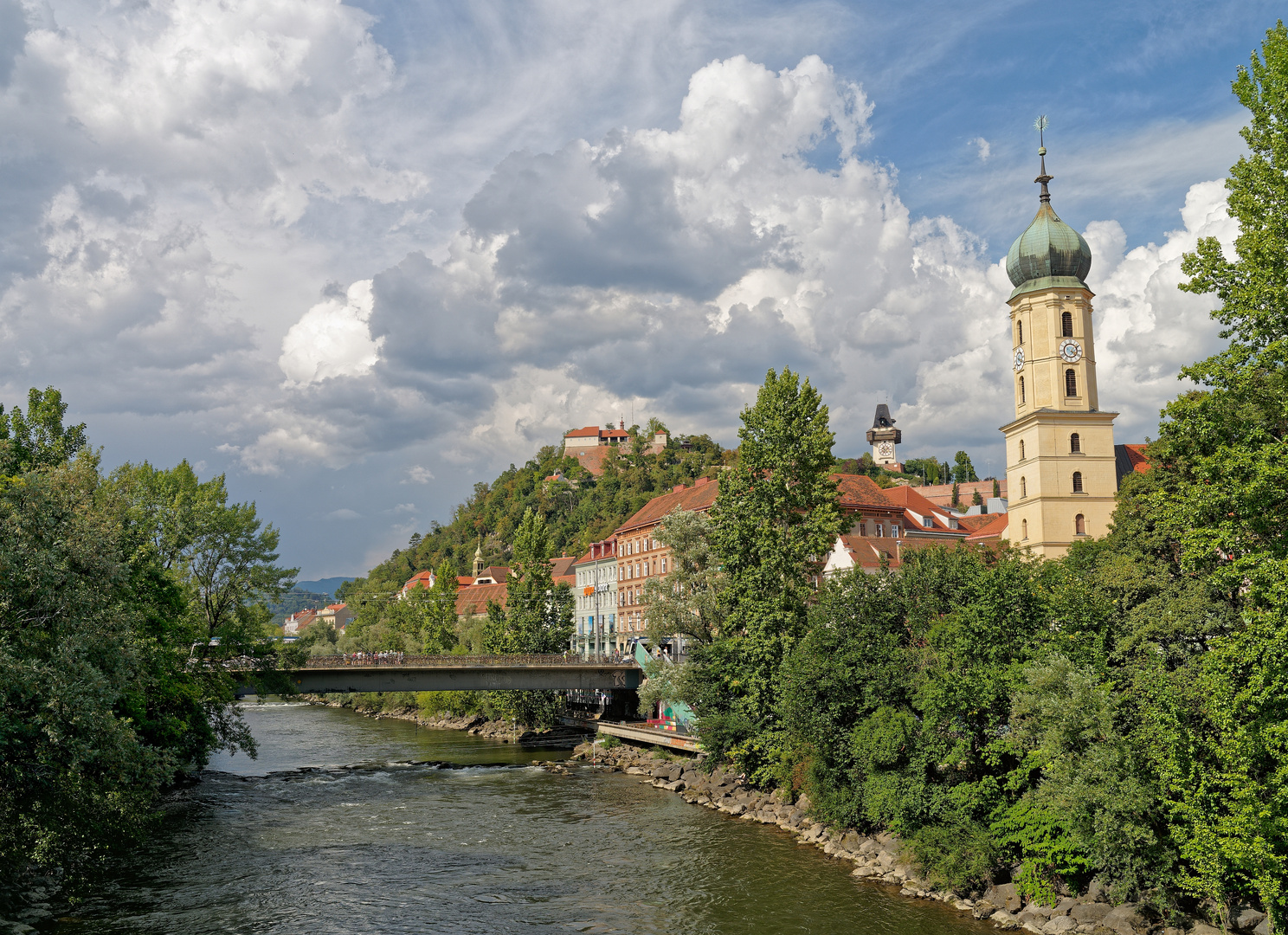 Blick über Mur und Graz