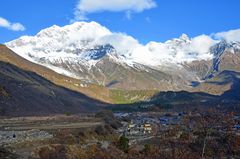 Blick über Samagaon auf der Manaslu-Umrundung