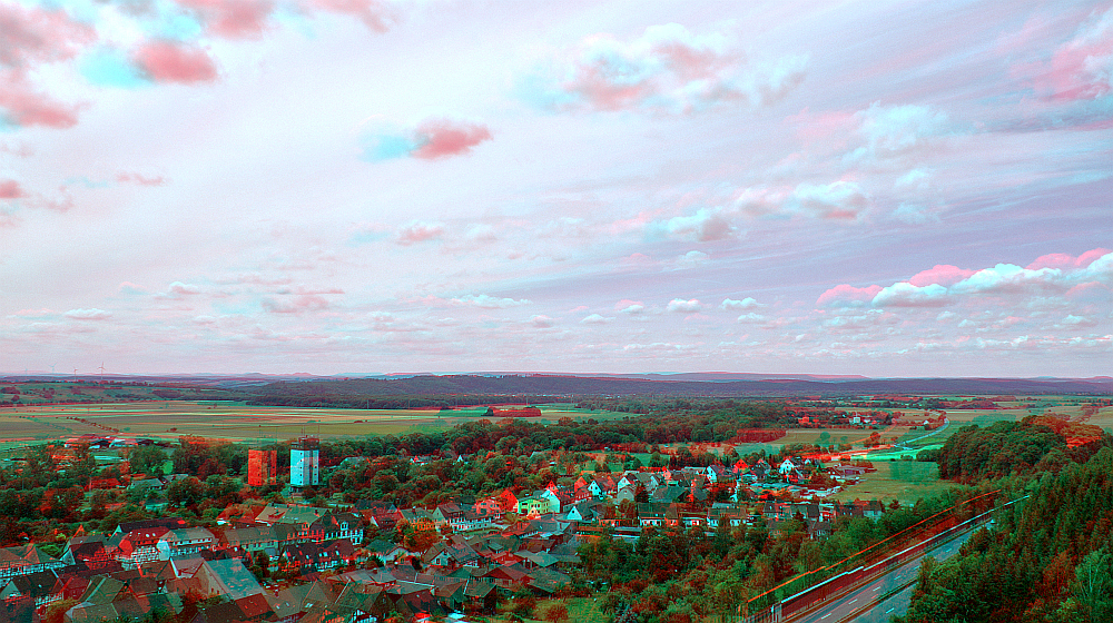 Blick über Scharzfeld 3D Anaglyphe ROT/CYAN