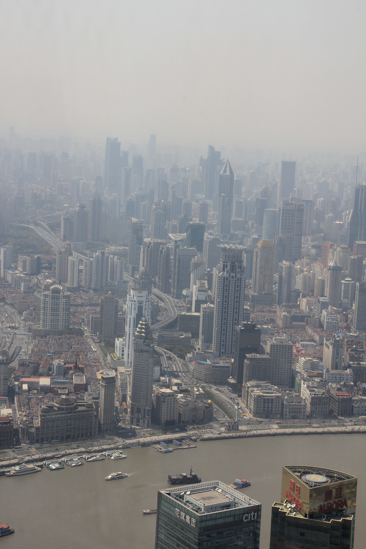 Blick über Shanghai aus dem 100.sten Stockwerk