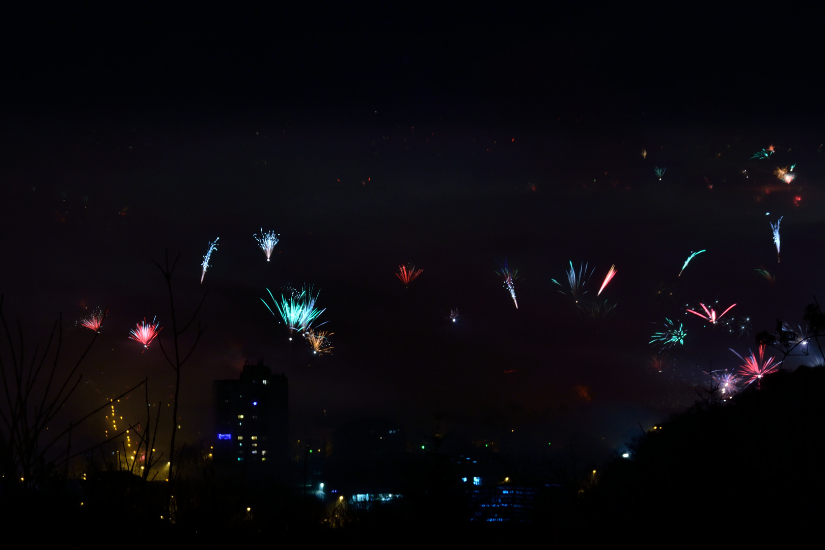 Blick über Stuttgart an Silvester III