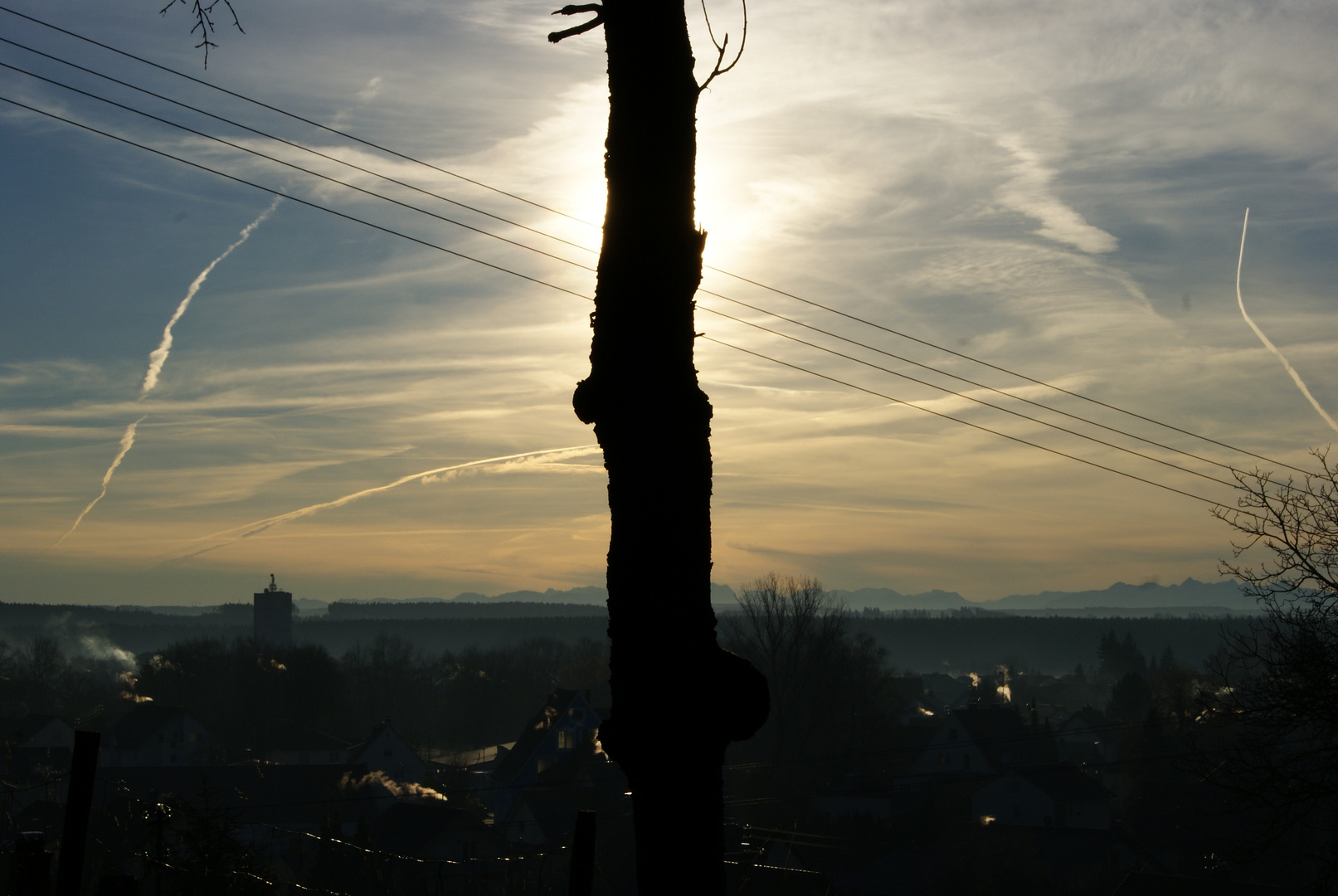 Blick über Tannheim früh am Morgen