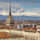 Blick über Turin in die Alpen