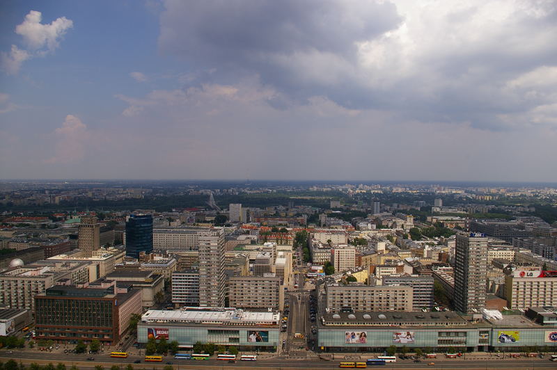 Blick über Warschau in östlicher Richtung