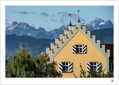 Blick über Wasserburg zum Säntis