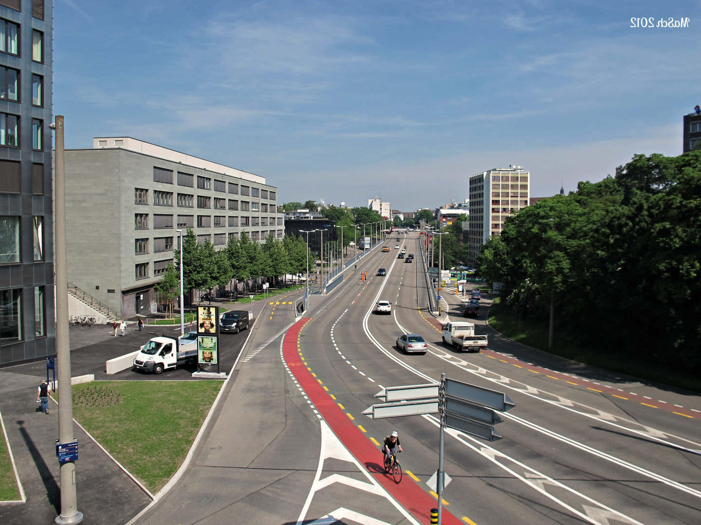 Blick übers "Heuwaagen Viadukt" in Basel