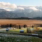 Blick übers Murnauer Moos zum Estergebirge