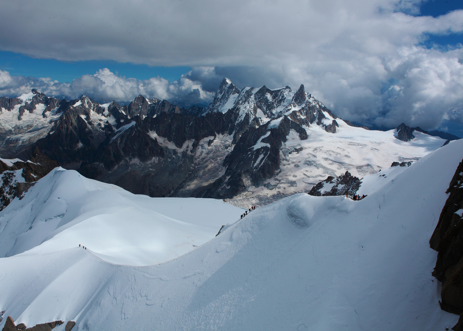 Blick übers Weisse Tal, Mount Blanc