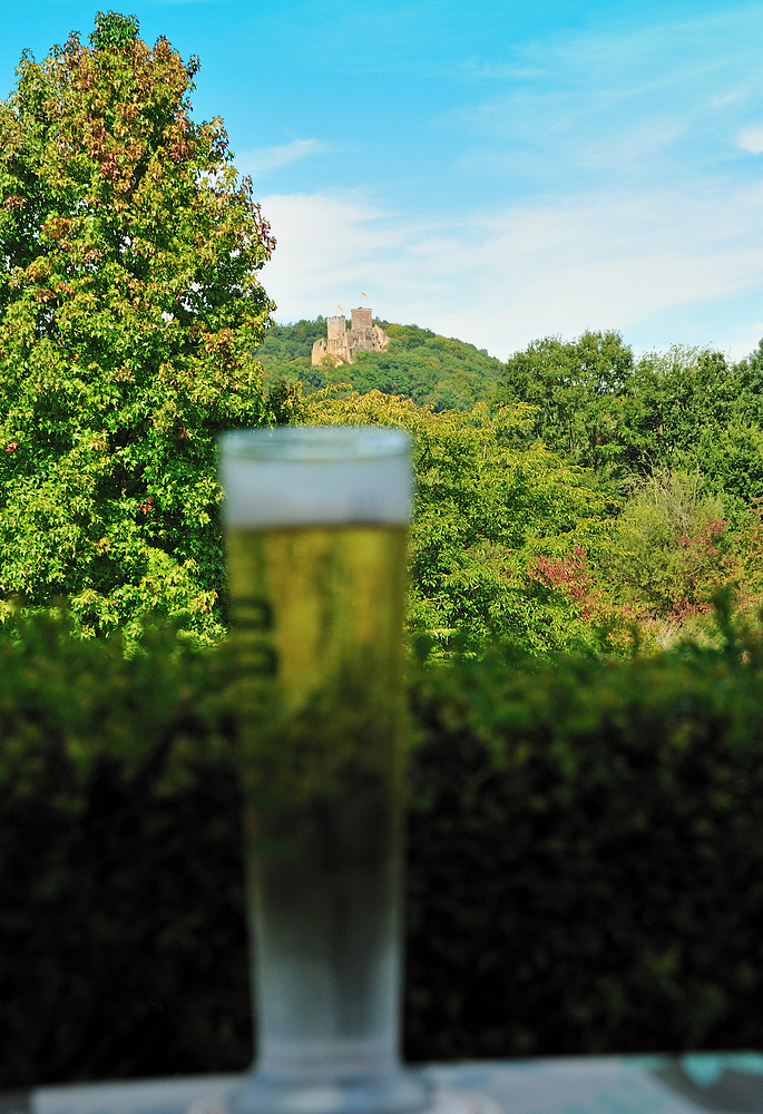 Blick v. Rosengartenkaffee zur Burgruine Rötteln b.Lörrach