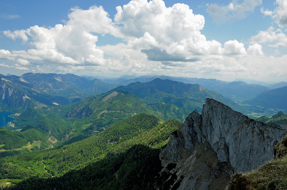 Blick v. Schafberg (Salzkammergut) Richtung Höllengebirge