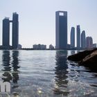 Blick vom Abu Dhabi Sailing & Yacht Club auf die Skyline