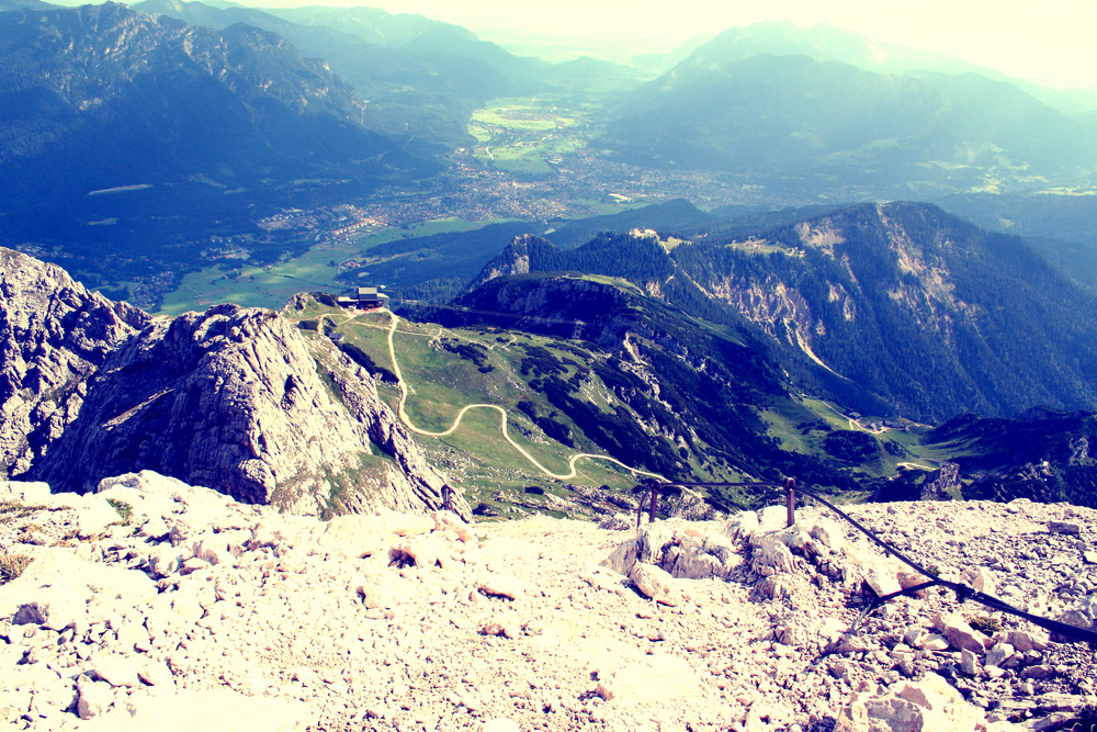 Blick vom Alpspitz Nordwand- Klettersteig