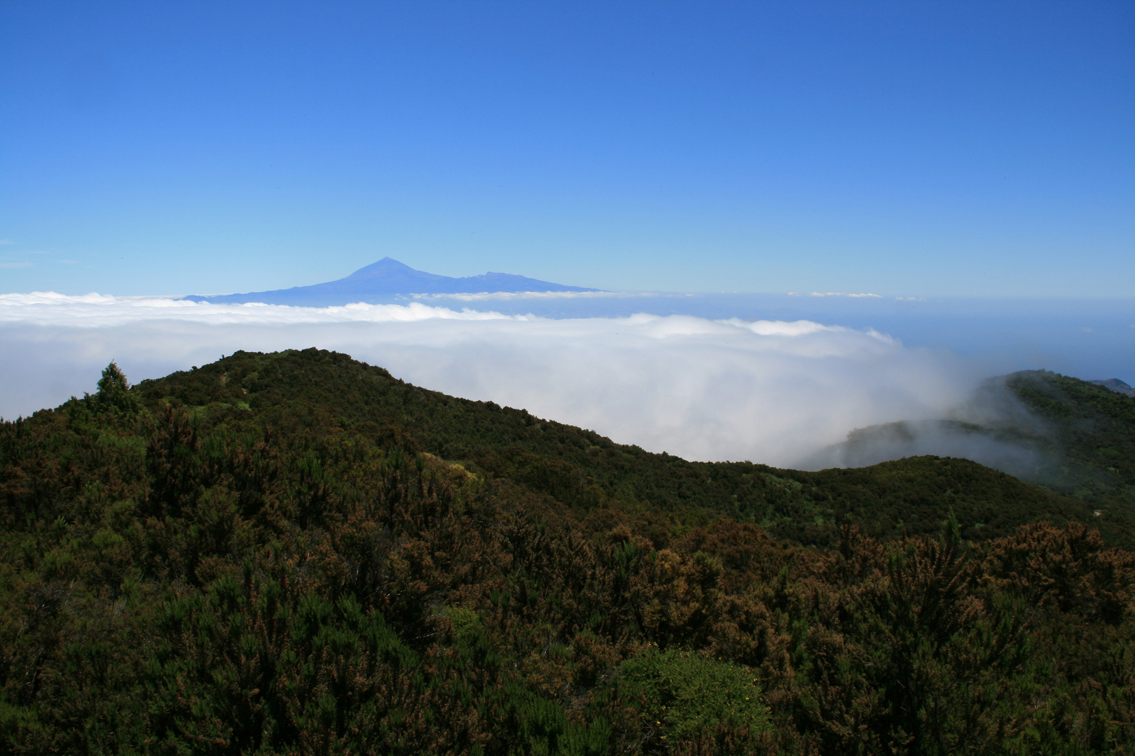 Blick vom Alto de Garajonay auf Teneriffa