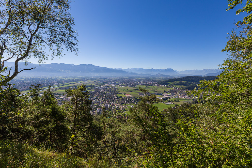 Blick vom Appenzeller Vorderland ins Rheintal hinunter