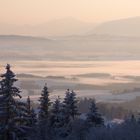 Blick vom Auerberg Richtung Ammergauer Alpen