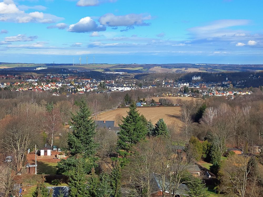 Blick vom Aussichtsturm Alberthöhe auf Lichtenstein