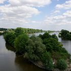 Blick vom Aussichtsturm am Kostheimer Mainhafen (alter Cellulosehafen)