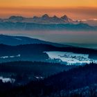 Blick vom Bayerischen Wald auf die Alpen