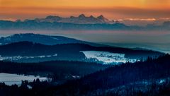 Blick vom Bayerischen Wald auf die Alpen