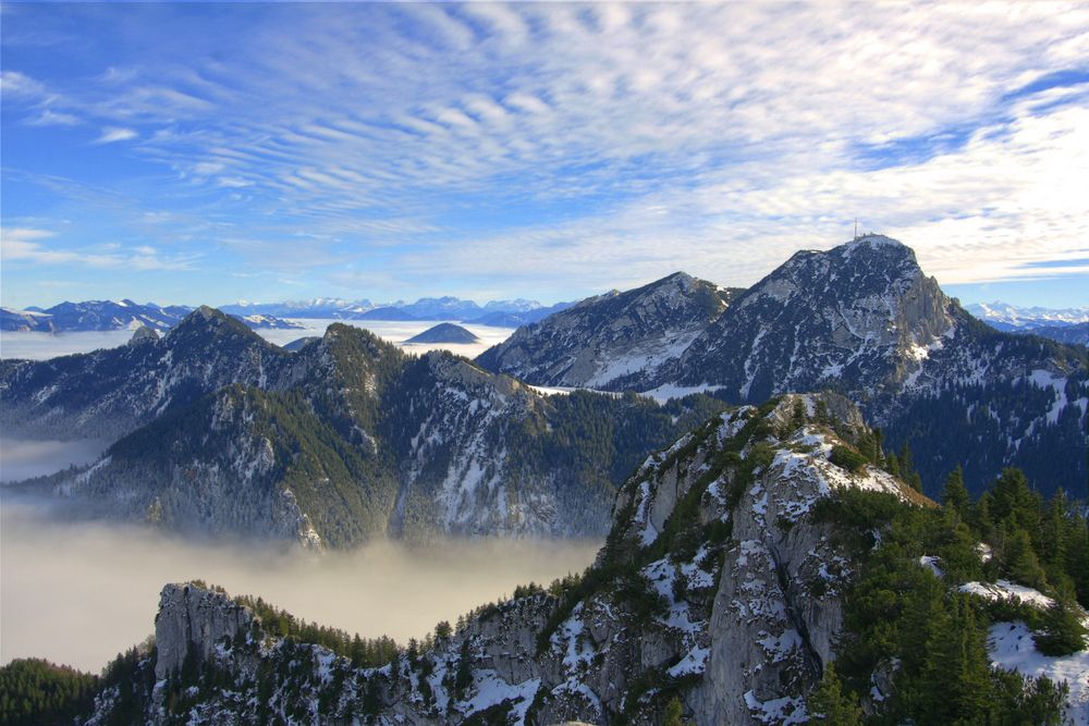 Blick vom Breitenstein zum Wendelstein.