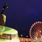 Blick vom Brunnen des großen Markt zum Weihnachtsmarkt