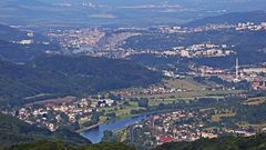 Blick vom Bukova hora (Zinkenstein) gestern morgen auf Usti nad Labem...