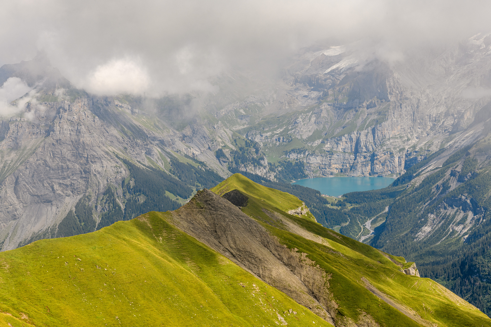 Blick vom Bunderchrinde-Pass zum Oeschinensee - Schweiz