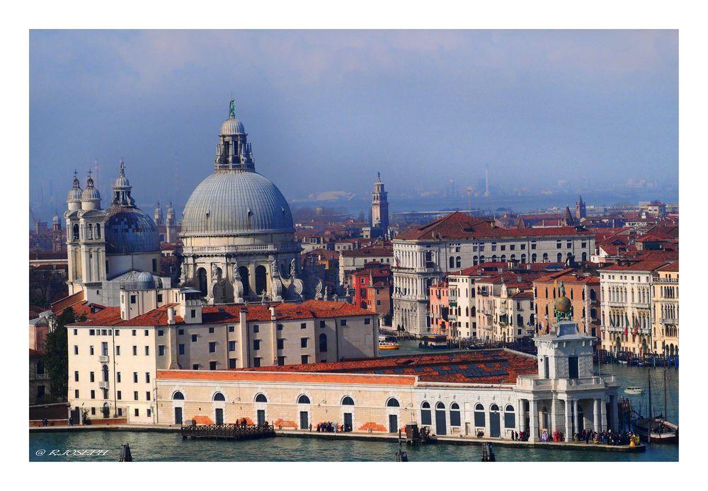 Blick vom Campagnile St Giorgio auf Maria de la Salute