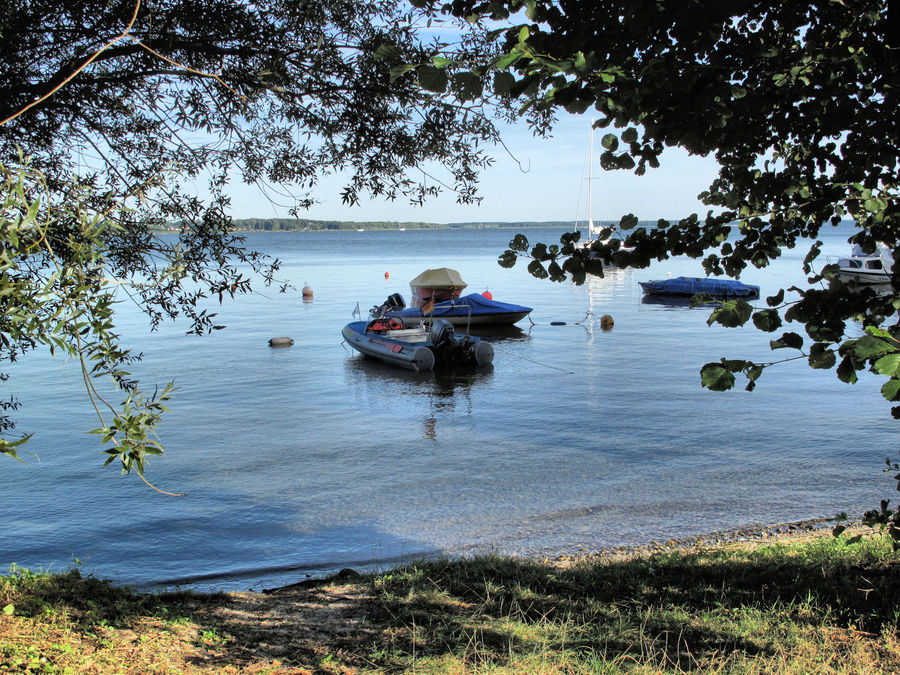 Blick vom Camper auf den Plauersee