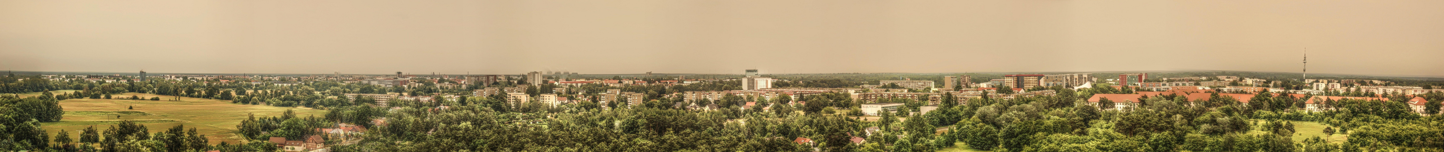 Blick vom Cottbuser Wasserturm auf/über Cottbus