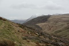 Blick vom Crag Fell auf die Bergkette hinter dem Ennerdale mit Pillar, Haystack etc.