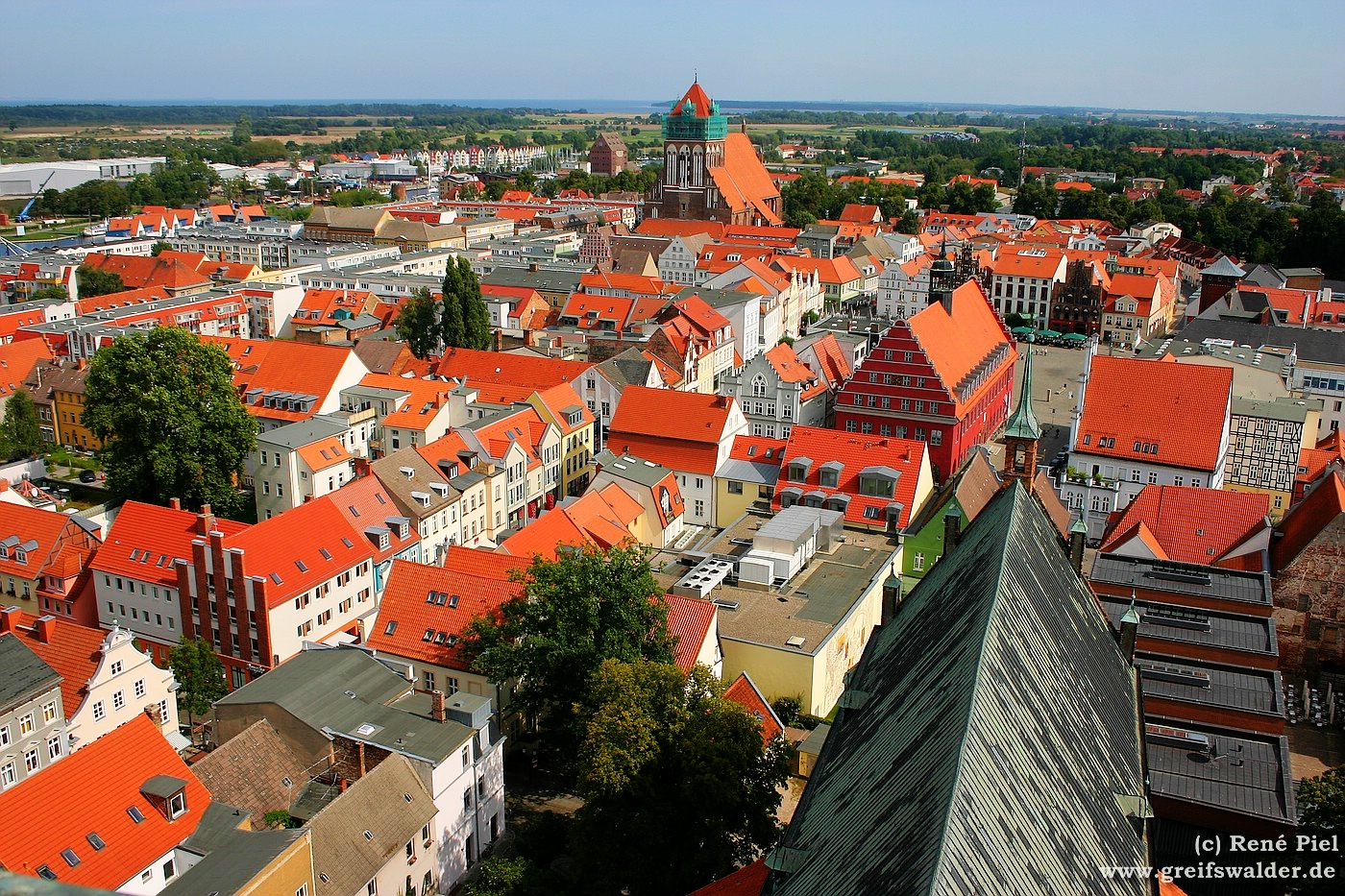 Blick vom Dom St. Nikolai auf Greifswald