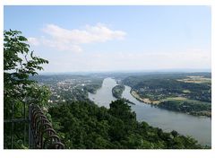 Blick vom Drachenfels auf die Inseln Nonnenwerth (rechts) und Grafenwerth (links)