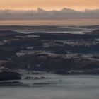 Blick vom Dreisessel im Bayerischen Wald in Richtung Alpen 